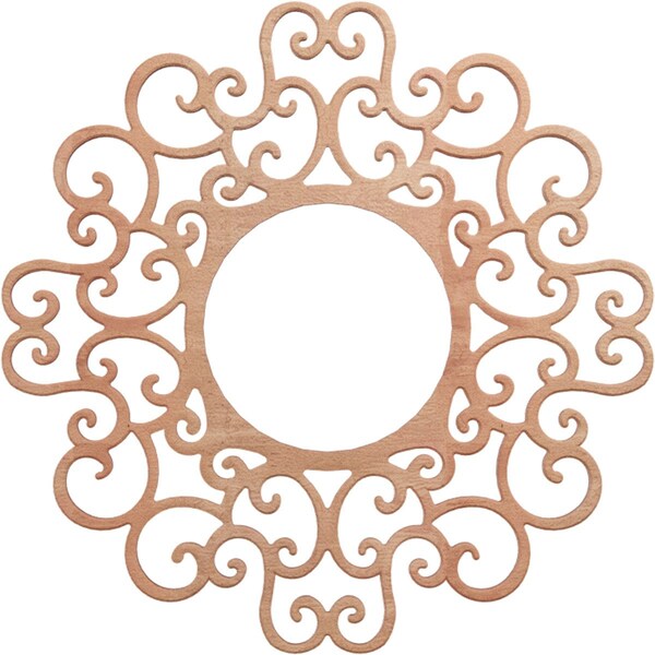 Ekena Millwork Reims Wood Fretwork Pierced Ceiling Medallion, Cherry, 20"OD x 7 5/8"ID x 3/8"T CMWP20X20X0375RECH - main